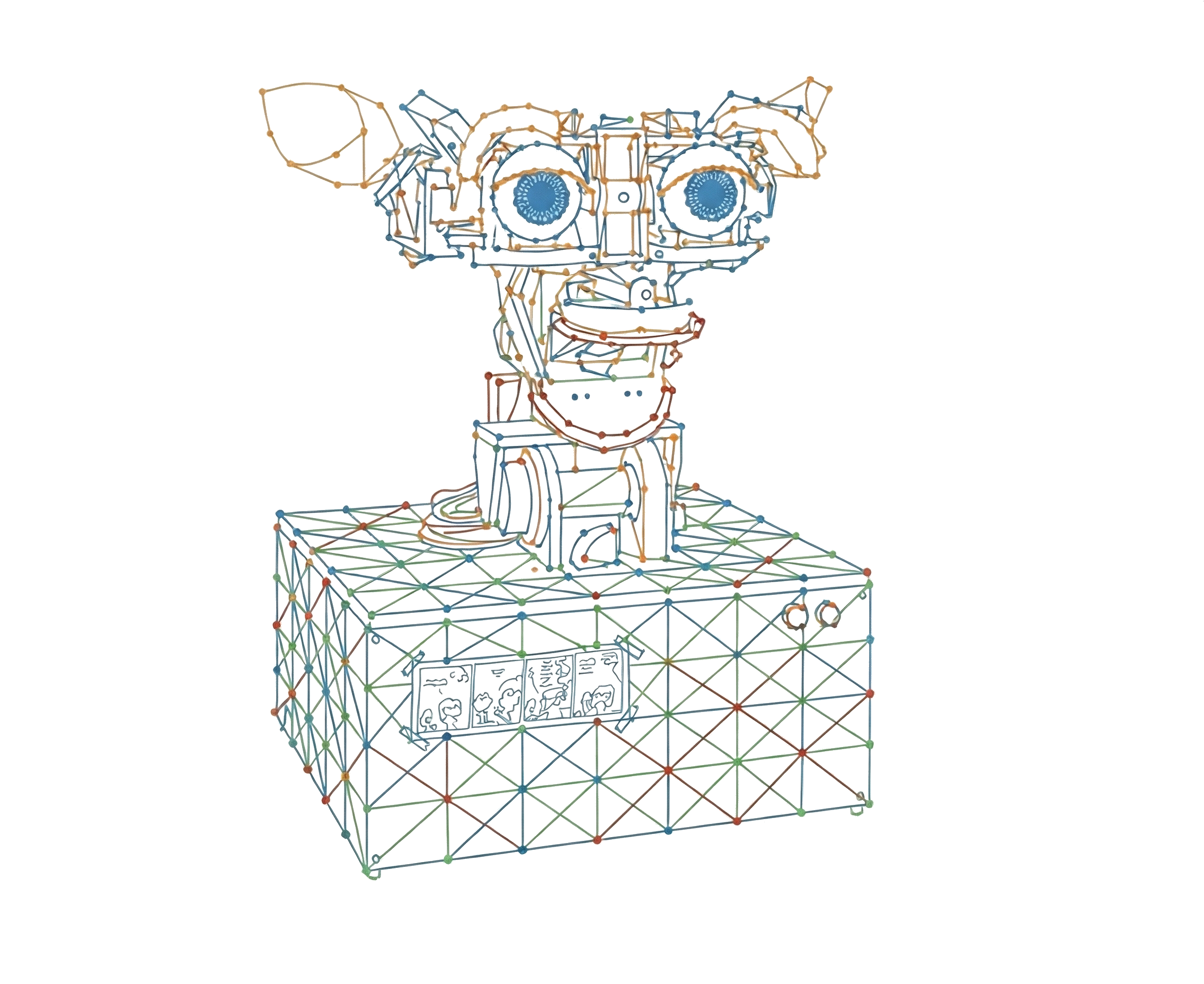 Kismet, an expressive anthropomorphic robot with large eyes and mechanical features designed for social interaction